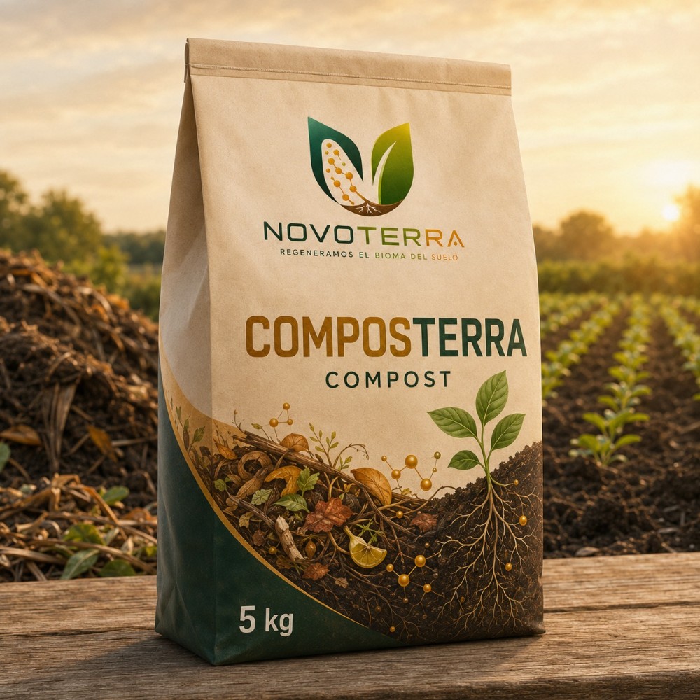 Saco de 5 kilos de COMPOSTERRA, compost de NOVOTERRA